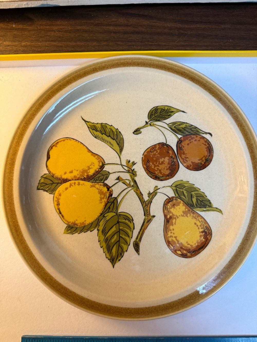 Vintage Country Living Stoneware "Pear Tree" Platter Japan